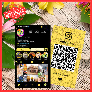 Gebäude Bau Instagramm gelb QR-Code Visitenkarte