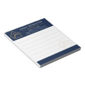 Gebäude Bau Navy Blue Gold Notizblock (angewinkelt)