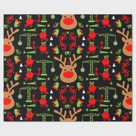 Gebäude Bau Weihnachten Geschenkpapier (Flach)