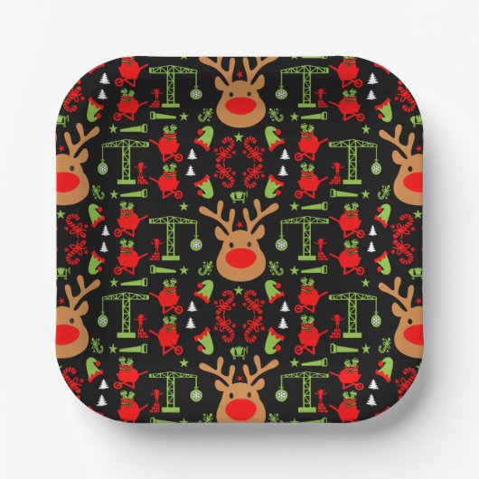Gebäude Bau Weihnachten Pappteller (Vorderseite)