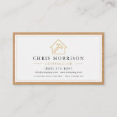 Gebäude Bau Weißes Gold Holz QR Code Visitenkarte (Vorderseite)