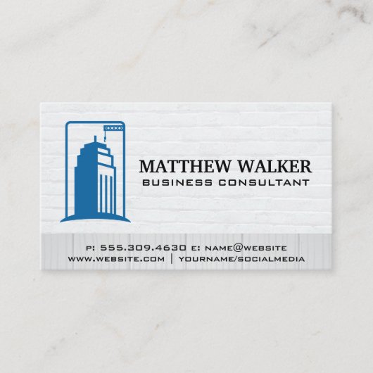 Gebäude-Baustelle | Brick Wood Visitenkarte (Vorderseite)