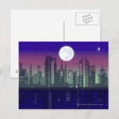 Gebäude beleuchten nachts postkarte (Vorne/Hinten)