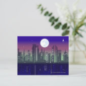 Gebäude beleuchten nachts postkarte (Stehend Vorderseite)