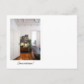 Gebäude bewegen ankündigungspostkarte (Rückseite)