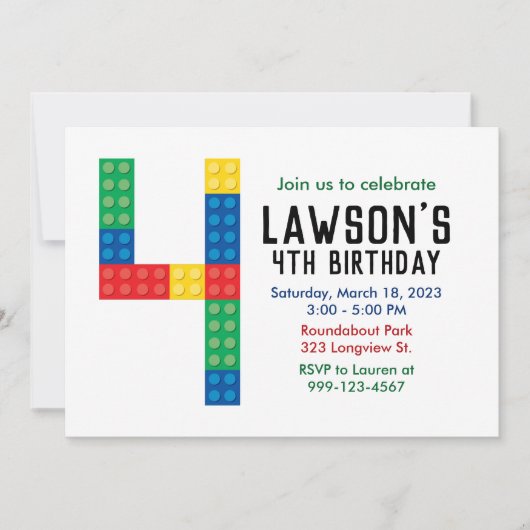 Gebäude Block-Party Einladung für das 4. Party (Vorderseite)