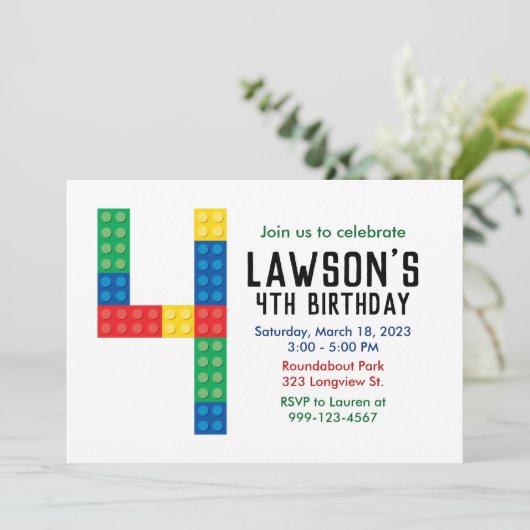 Gebäude Block-Party Einladung für das 4. Party (Stehend Vorderseite)