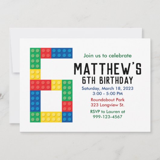 Gebäude Block-Party Einladung für das 6. Party (Vorderseite)