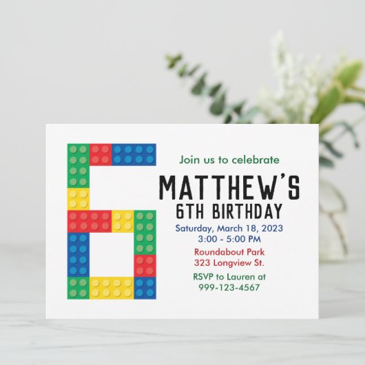 Gebäude Block-Party Einladung für das 6. Party (Stehend Vorderseite)