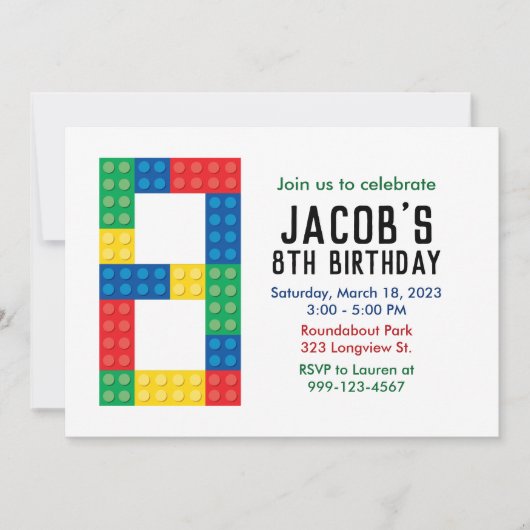 Gebäude Block-Party Einladung für das 8. Party (Vorderseite)