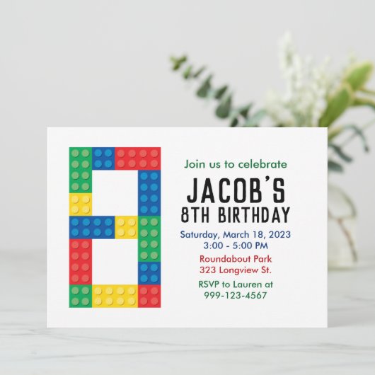 Gebäude Block-Party Einladung für das 8. Party (Stehend Vorderseite)