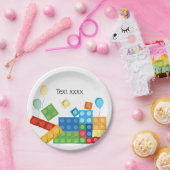 Gebäude, Block, Spielzeugziegel Pappteller (Party)