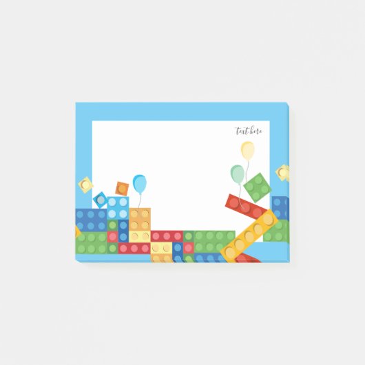 Gebäude, Block, Spielzeugziegel Post-it Klebezettel (Vorderseite)