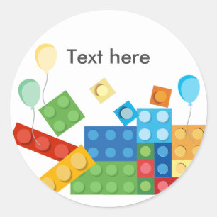 Gebäude, Block, Spielzeugziegel Runder Aufkleber