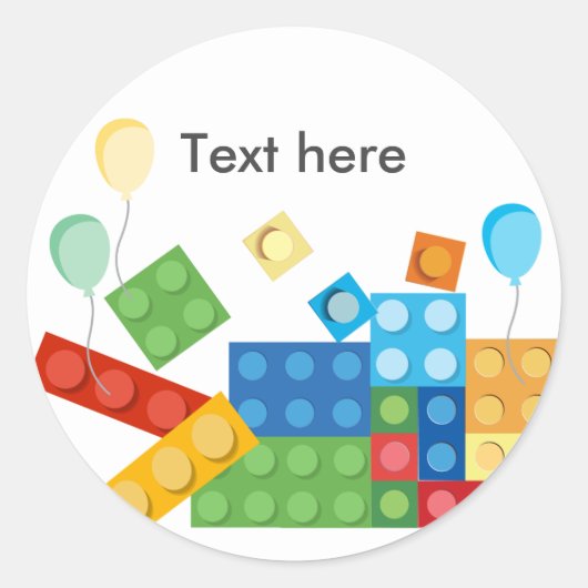 Gebäude, Block, Spielzeugziegel Runder Aufkleber (Vorderseite)
