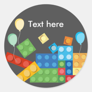 Gebäude, Block, Spielzeugziegel Runder Aufkleber