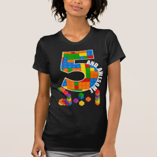Gebäude Blockbricks 5 Jahre alt Phantastischer Geb T-Shirt