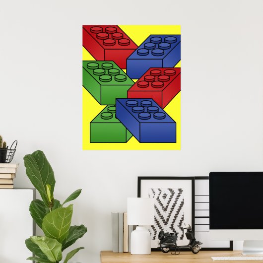 Gebäude Blöcke - Art Deko Poster (Heimbüro)