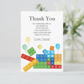 Gebäude Blöcke, Block, Spielzeugziegel Dankeschön  Einladung (Stehend Vorderseite)