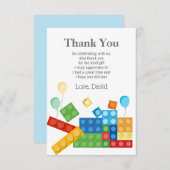 Gebäude Blöcke, Block, Spielzeugziegel Dankeschön  Einladung (Vorne/Hinten)