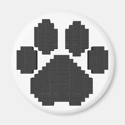 Gebäude-Blöcke für Black Dog Pawprint Magnet (Vorne)