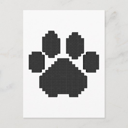 Gebäude-Blöcke für Black Dog Pawprint Postkarte (Vorderseite)