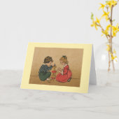 Gebäude-Blöcke für Vintage Kinder Karte (Gelbe Blume)