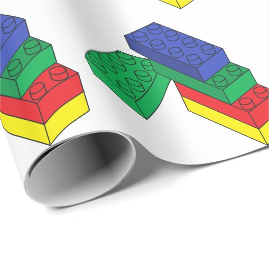 Gebäude-Blöcke Geschenkpapier (Rolleneckpunkt)