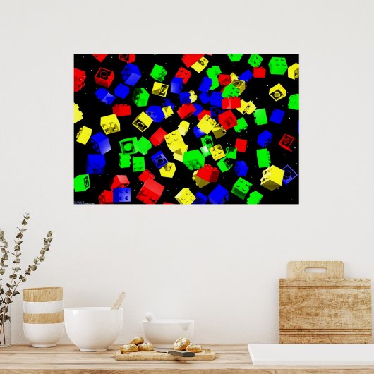 Gebäude-Blöcke Poster (Küche)