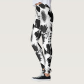 Gebäude-Blöcke.Schwarz und Weiß.w.01x4 Leggings (Links)