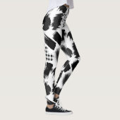 Gebäude-Blöcke.Schwarz und Weiß.w.01x4 Leggings (Rechts)