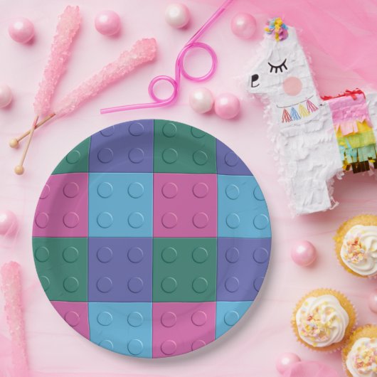 Gebäude-Blöcke und Ziegelstein-Party-Teller Pappteller (Party)