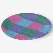 Gebäude-Blöcke und Ziegelstein-Party-Teller Pappteller (Schrägansicht)