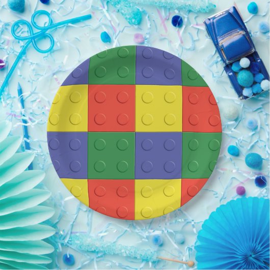 Gebäude-Blöcke und Ziegelstein-Party-Teller Pappteller (Party)