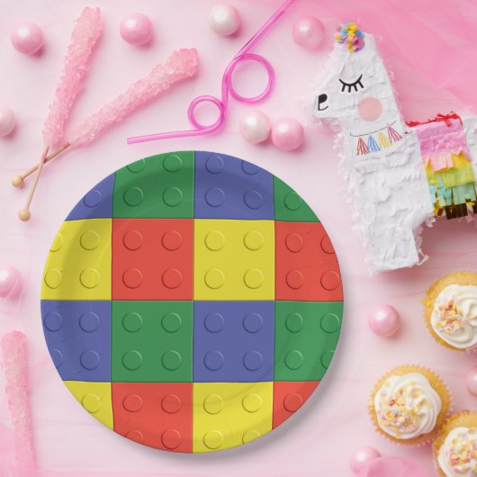 Gebäude-Blöcke und Ziegelstein-Party-Teller Pappteller (Party)