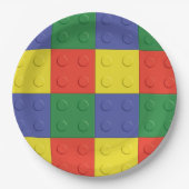 Gebäude-Blöcke und Ziegelstein-Party-Teller Pappteller (Vorderseite)