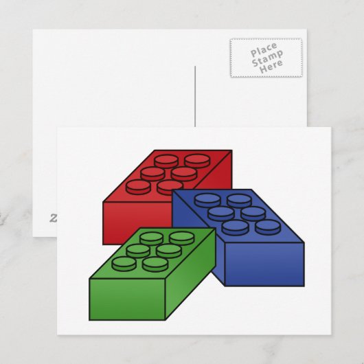 Gebäude-Blöcke - Vector-Illustration Postkarte (Vorne/Hinten)