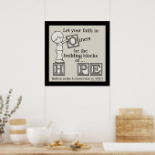 Gebäude Blöcke von HOPE (mit Grenze) Poster (Küche)