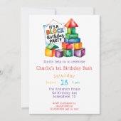 Gebäude blockiert den Geburtstagsschaden Einladung (Vorderseite)