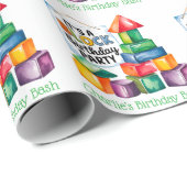 Gebäude blockiert den Geburtstagsschaden Geschenkpapier (Rolleneckpunkt)