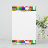 Gebäude blockiert den Primärfarbenjungen Geburtsta Briefpapier (Stehend Vorderseite)