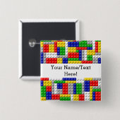 Gebäude blockiert den Primärfarbenjungen Geburtsta Button (Vorne & Hinten)