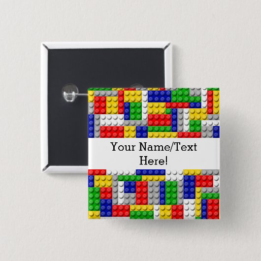 Gebäude blockiert den Primärfarbenjungen Geburtsta Button (Vorne & Hinten)