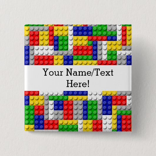 Gebäude blockiert den Primärfarbenjungen Geburtsta Button (Vorderseite)