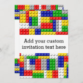 Gebäude blockiert den Primärfarbenjungen Geburtsta Einladung (Vorne/Hinten)