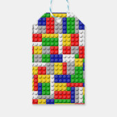 Gebäude blockiert den Primärfarbenjungen Geburtsta Geschenkanhänger (Vorderseite)