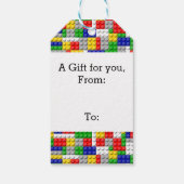 Gebäude blockiert den Primärfarbenjungen Geburtsta Geschenkanhänger (Rückseite)