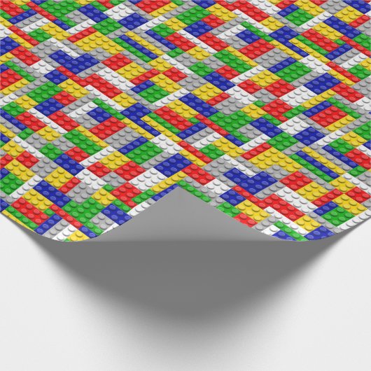 Gebäude blockiert den Primärfarbenjungen Geburtsta Geschenkpapier (Ecke)