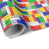 Gebäude blockiert den Primärfarbenjungen Geburtsta Geschenkpapier (Rolleneckpunkt)