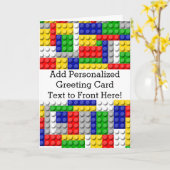 Gebäude blockiert den Primärfarbenjungen Geburtsta Karte (Gelbe Blume)